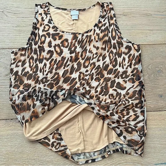Chico's Cheetah Print Mesh Sleeveless Top | Chico's Animal Print Top Size Large - Picture 3 of 12